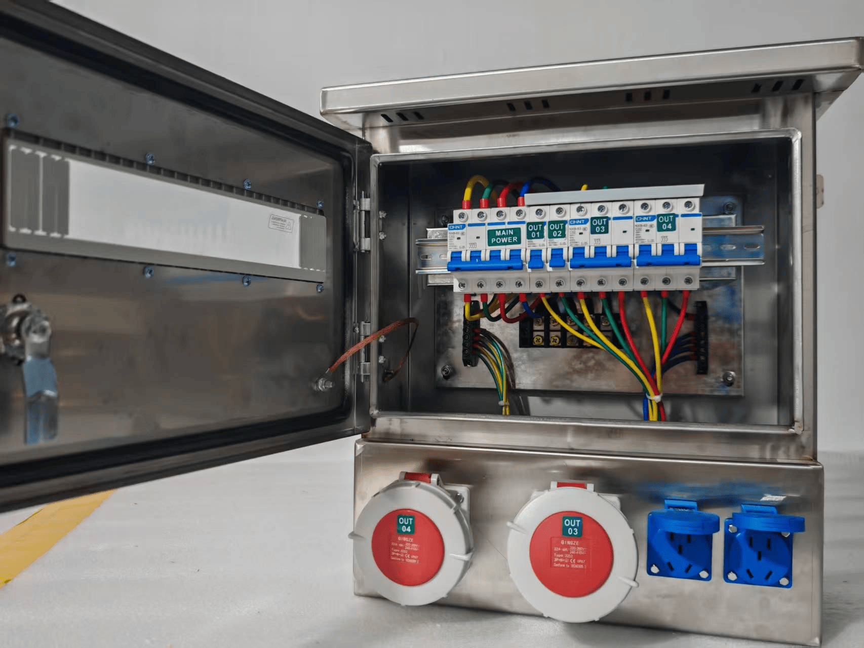 TSBXG Outdoor Waterproof Stainless Steel Industrial Socket Box - 图片 2